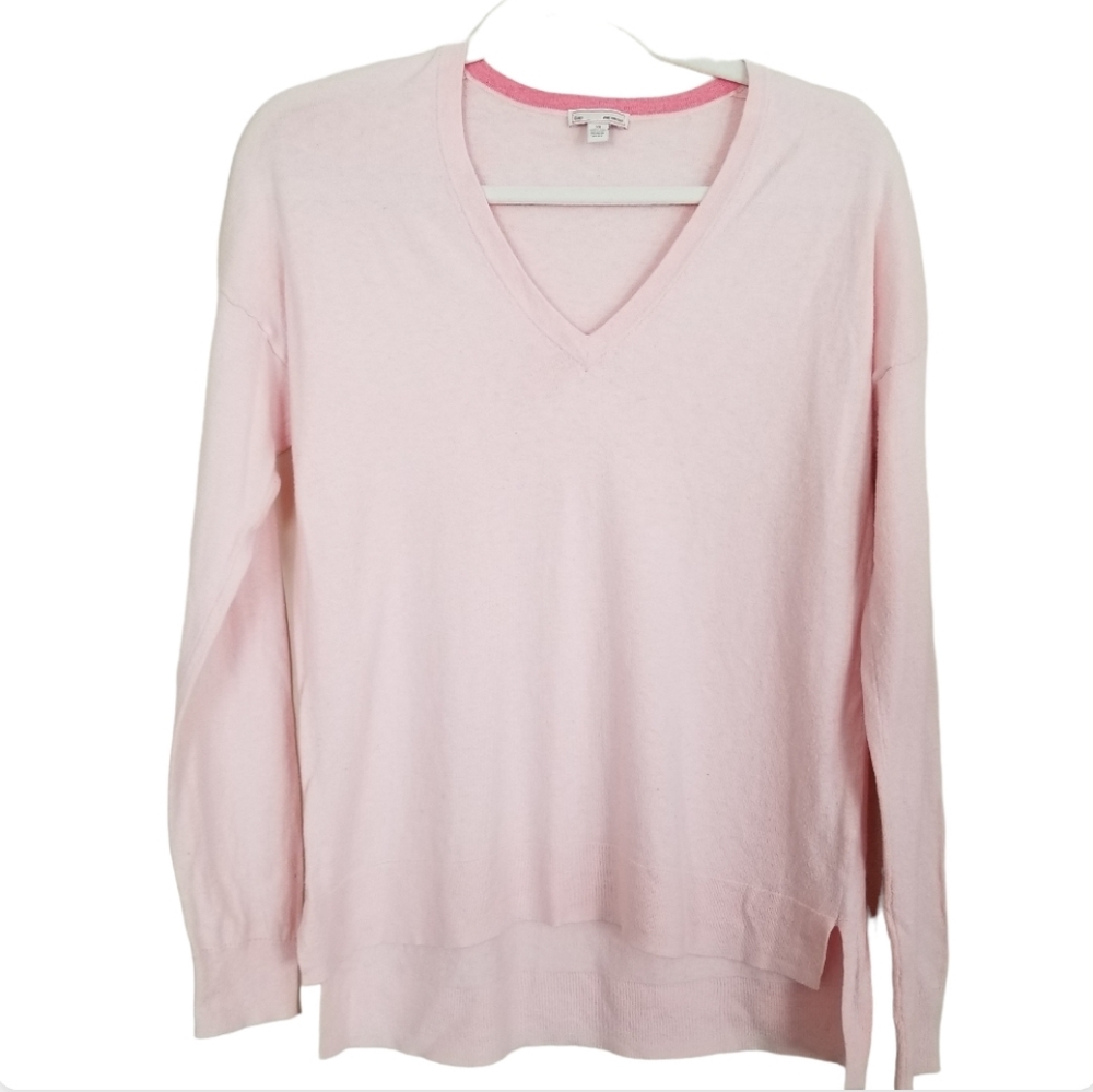GAP PINK V NECK PULLOVER SWEATER